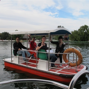 September, 2011: boat ride on Houhai Lake
